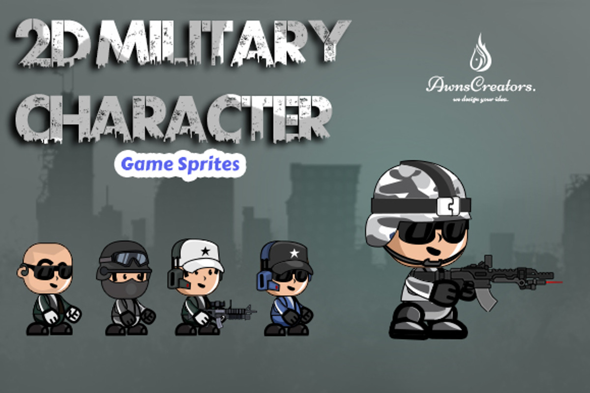 2D Millitary Soldier Character, a Texture Illustration by Awns Creators (Photo 1 of 3)