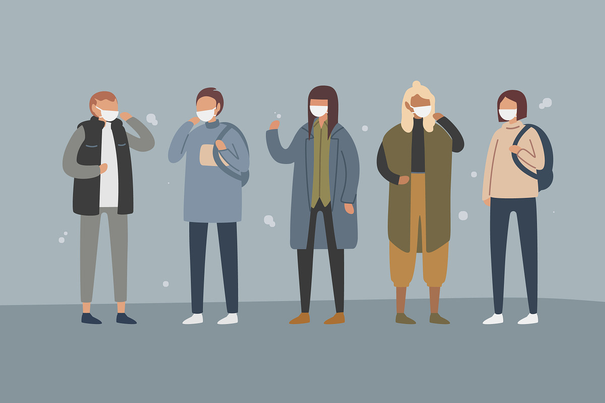 People wearing face masks, a Healthcare Illustration by Good Studio (Photo 3 of 3)