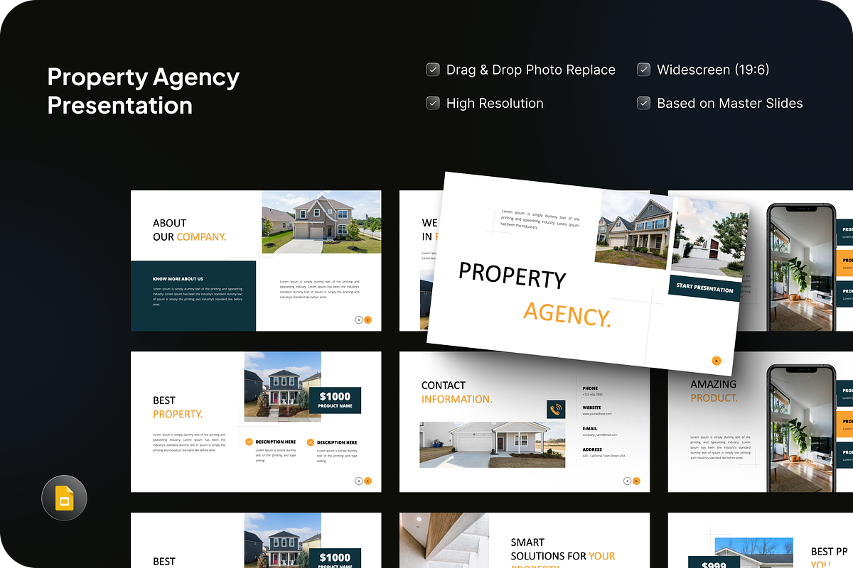 Property Agency Google Slides, a Presentation Template by SquidPixey (Photo 1 of 7)