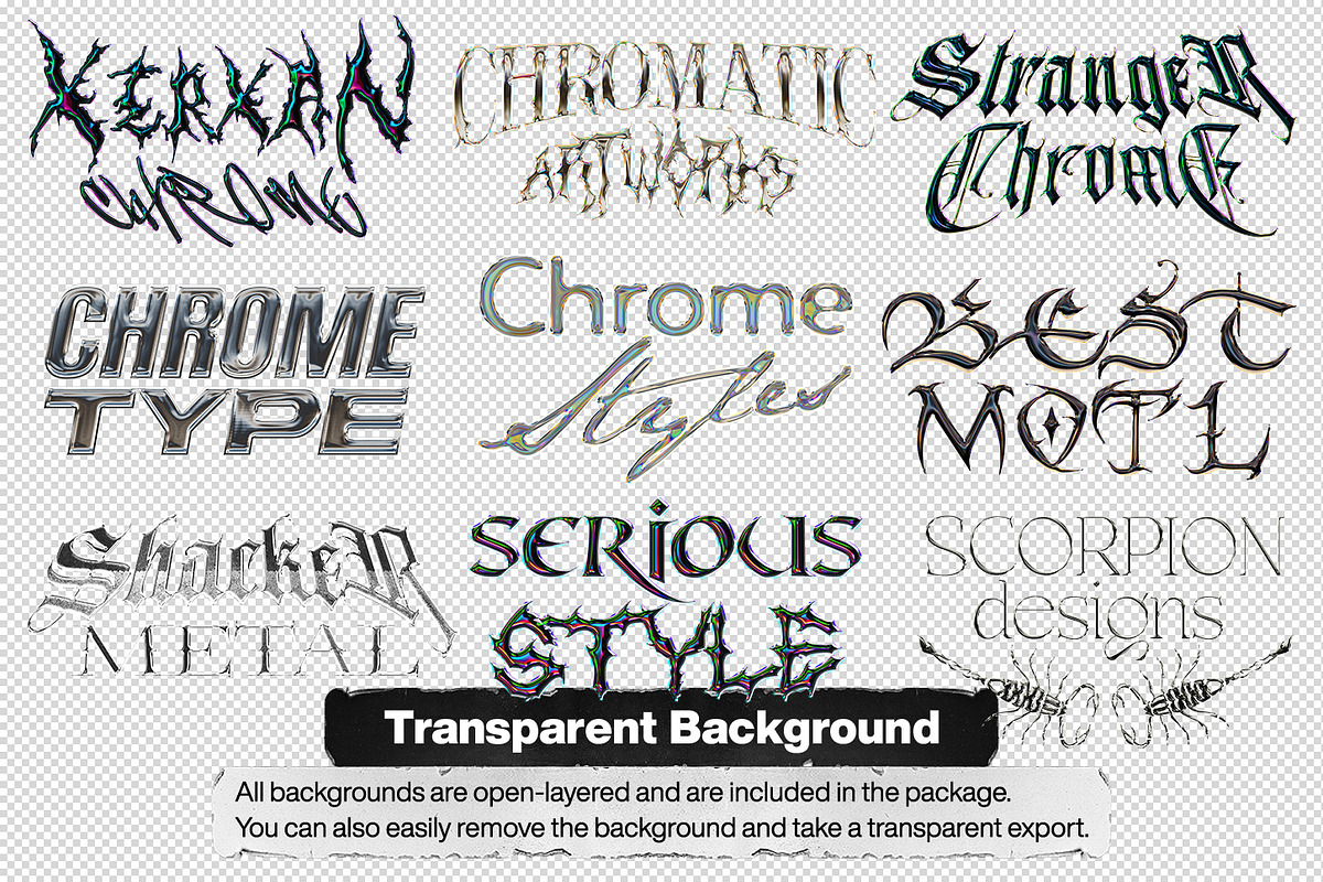 Chrome Text Styles Bundle - 50% OFF, a Layer Style Add-On by Hyperpix Productions (Photo 45 of 47)