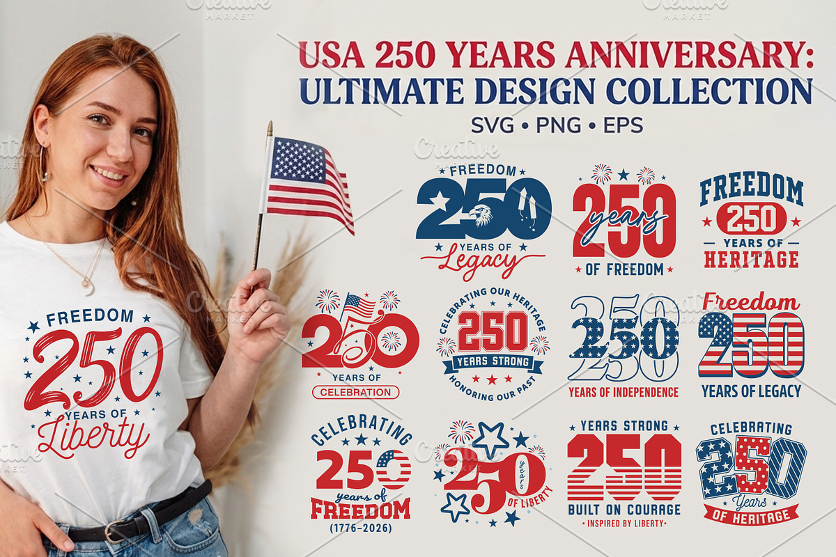 America 250th Anniversary SVG Bundle, a Graphic by ashek (Photo 1 of 4)