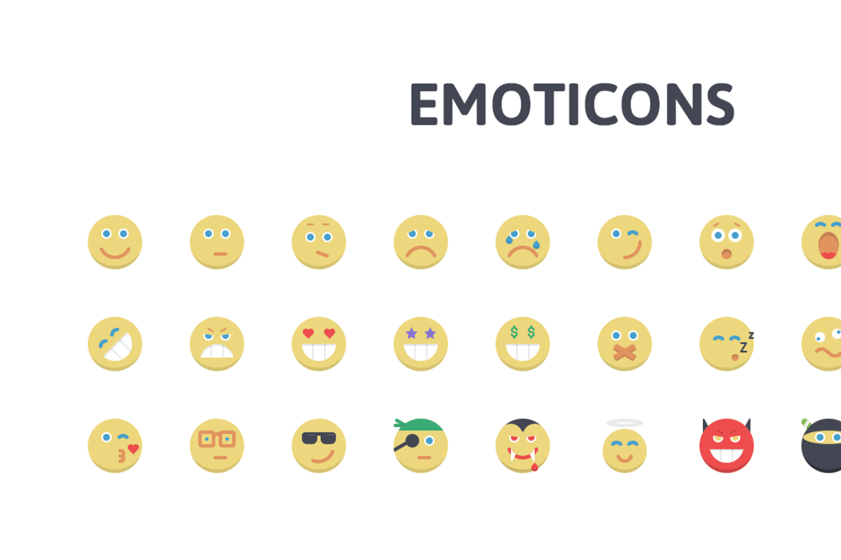 Emoticons Flat Icons preview 2