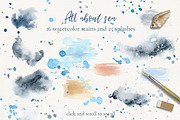 All about sea - watercolor clipart, a Decorative Illustration by long summer (Thumbnail 12 of 13)