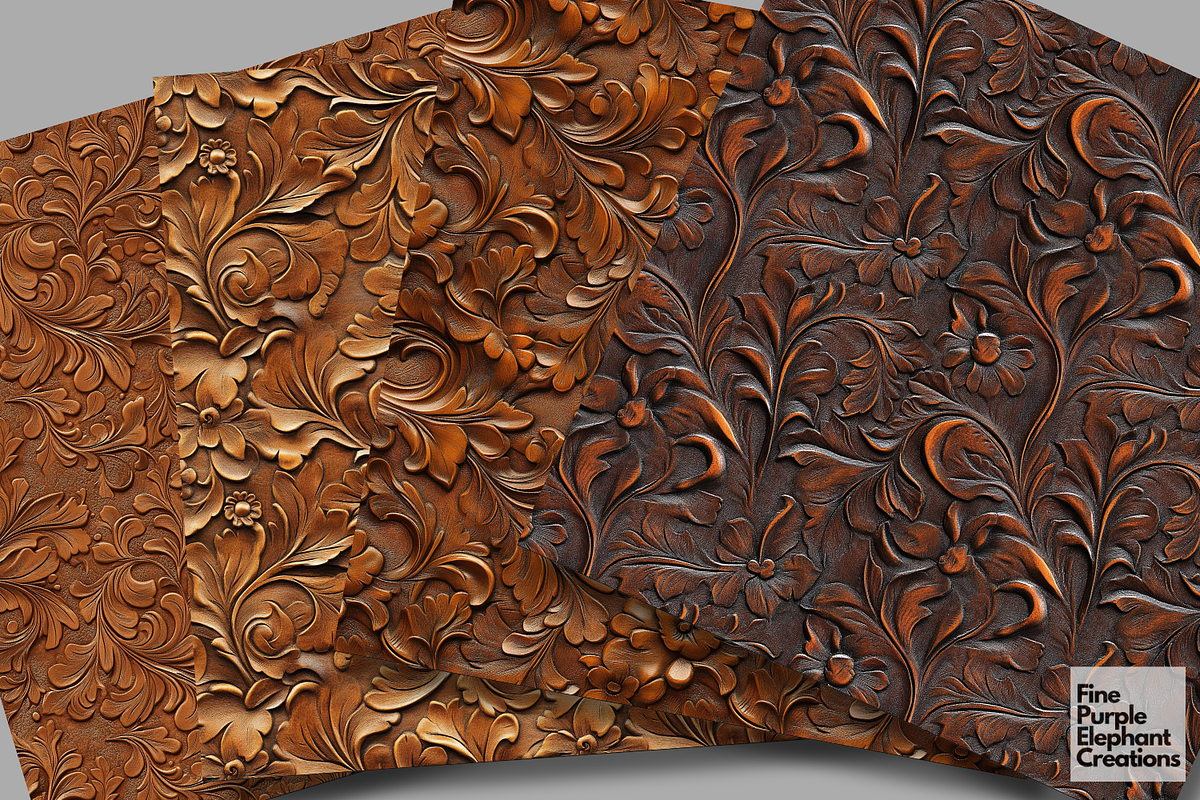Brown Tooled Leather Embossed Cowboy, a Texture Graphic by Fine Purple Elephant (Photo 2 of 5)