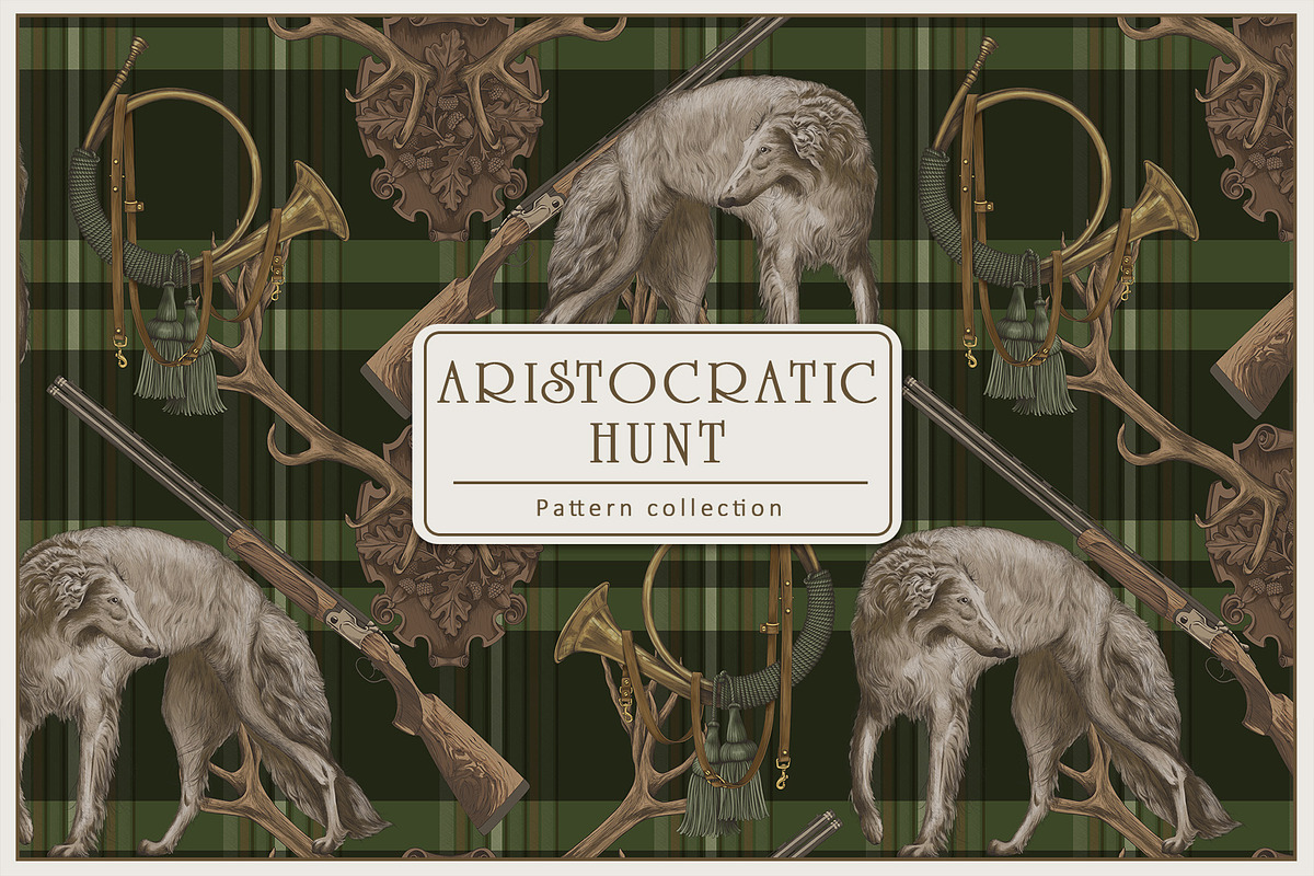 Pattern Aristocratic hunt, a Pattern Graphic by Natalia0307 (Photo 1 of 11)