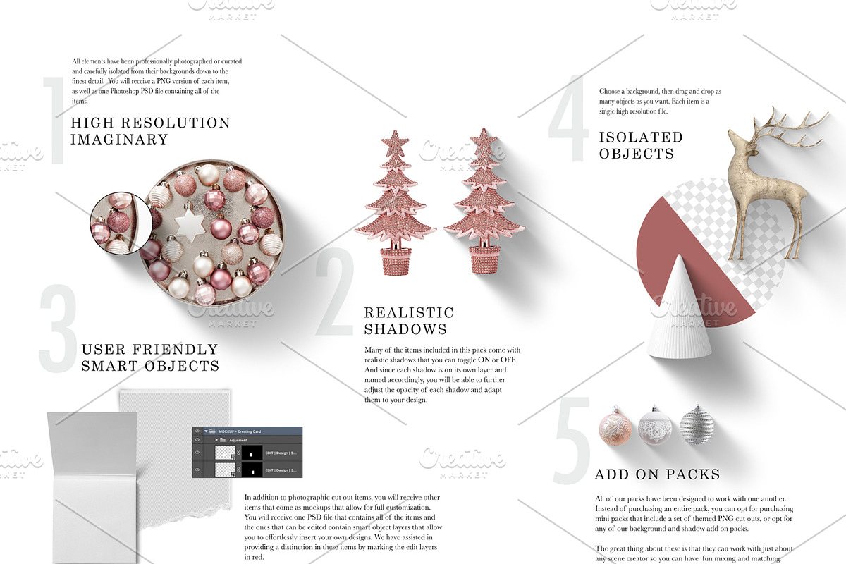03 SCENE_Pastel Pink Christmas Scene, a Books & Magazine Mockup by Kzara Visual Concepts (Photo 5 of 7)