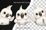 15 Bundle Watercolor White Parrot, an Animal Illustration by Morspective (Thumbnail 2 of 8)