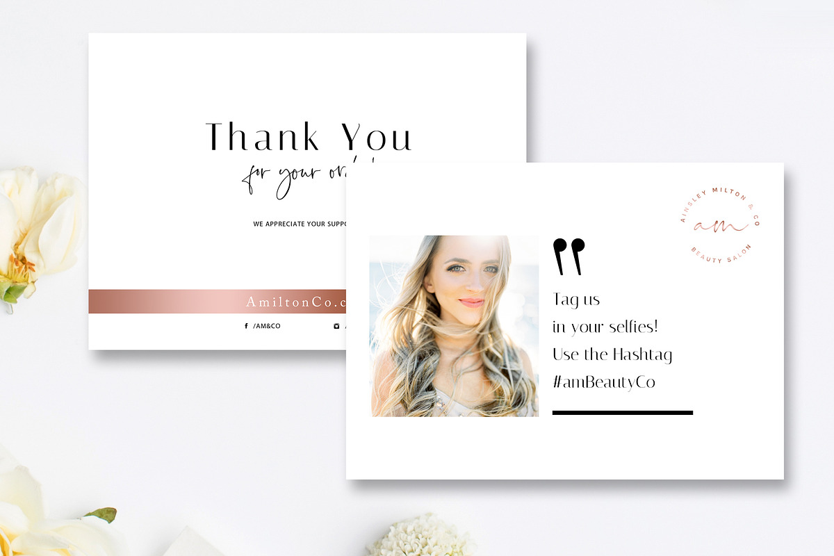 Beauty Thank You Card Template, a Card Template by Marham Labeling Co (Photo 2 of 4)