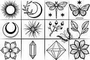 Mystical Crystal & Floral Icons Set, an Illustration by jahid234 (Thumbnail 6 of 7)