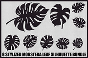 Stylized Monstera Leaf Bundle, an Illustration by hafijul (Thumbnail 1 of 9)