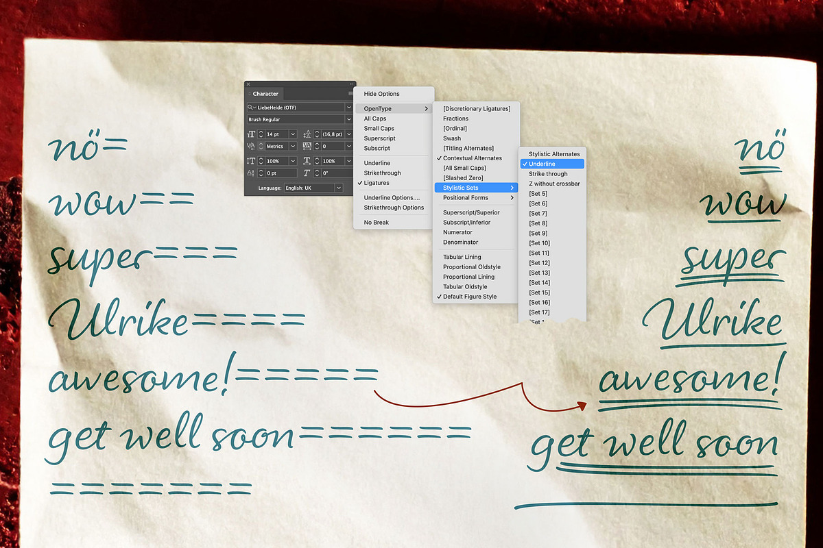 LiebeHeide Brush, a Font by LiebeFonts (Photo 17 of 20)