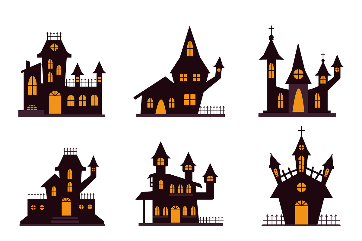 Haunted House Illustration Set preview 3
