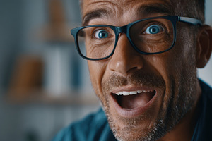 Man excited at work, a Photo by Beautiful things