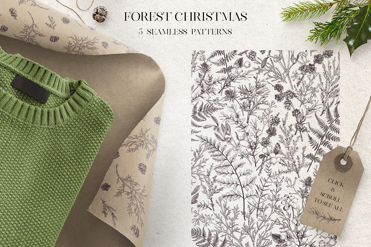 Forest Christmas  b&w, a Decorative Illustration by Lisla (Photo 10 of 11)