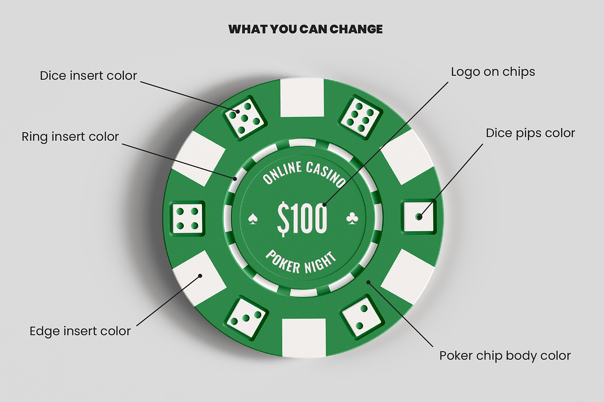 Casino Chips Mockup - 6 views, an Advertising Mockup by Illusiongraphic (Photo 8 of 18)