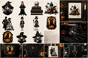 Gothic Antique Halloween Clipart, a Seasonal Illustration by S Graphic Studio (Thumbnail 2 of 4)