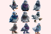 Pigeon PNG Clipart Bundle, a Graphic by M9 Design (Thumbnail 6 of 9)
