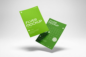 Floating Flyer Mockup Set