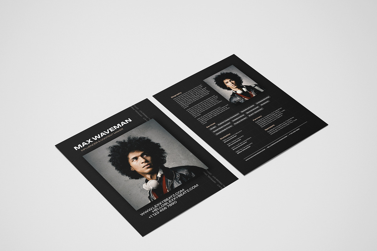 Influencer / Blogger Press Kit, a Resume Template by vinyljunkie (Photo 2 of 3)