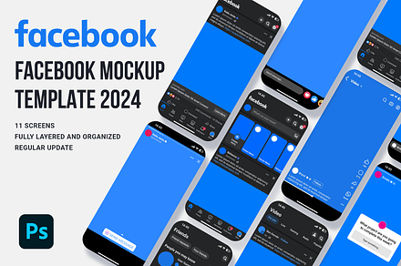 Facebook Template Mockup 2024, a Social Media Template by Dilshod Sobirov
