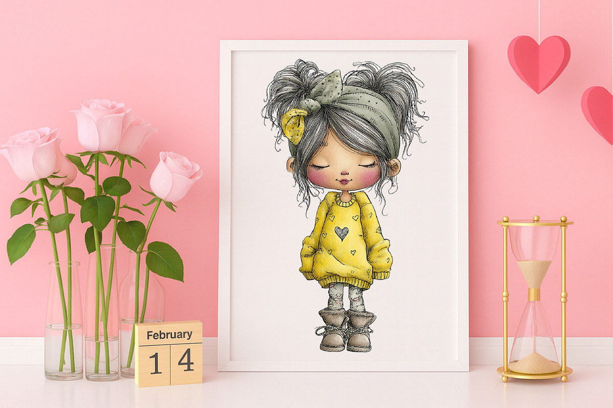 Whimsical Valentine Elf Clipart, an Illustration by Canvas Craft (Photo 6 of 6)