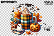 Cozy Vibes Plaid Pumpkin Mug Clipart, a Seasonal Illustration by Creative Arslan (Thumbnail 3 of 3)