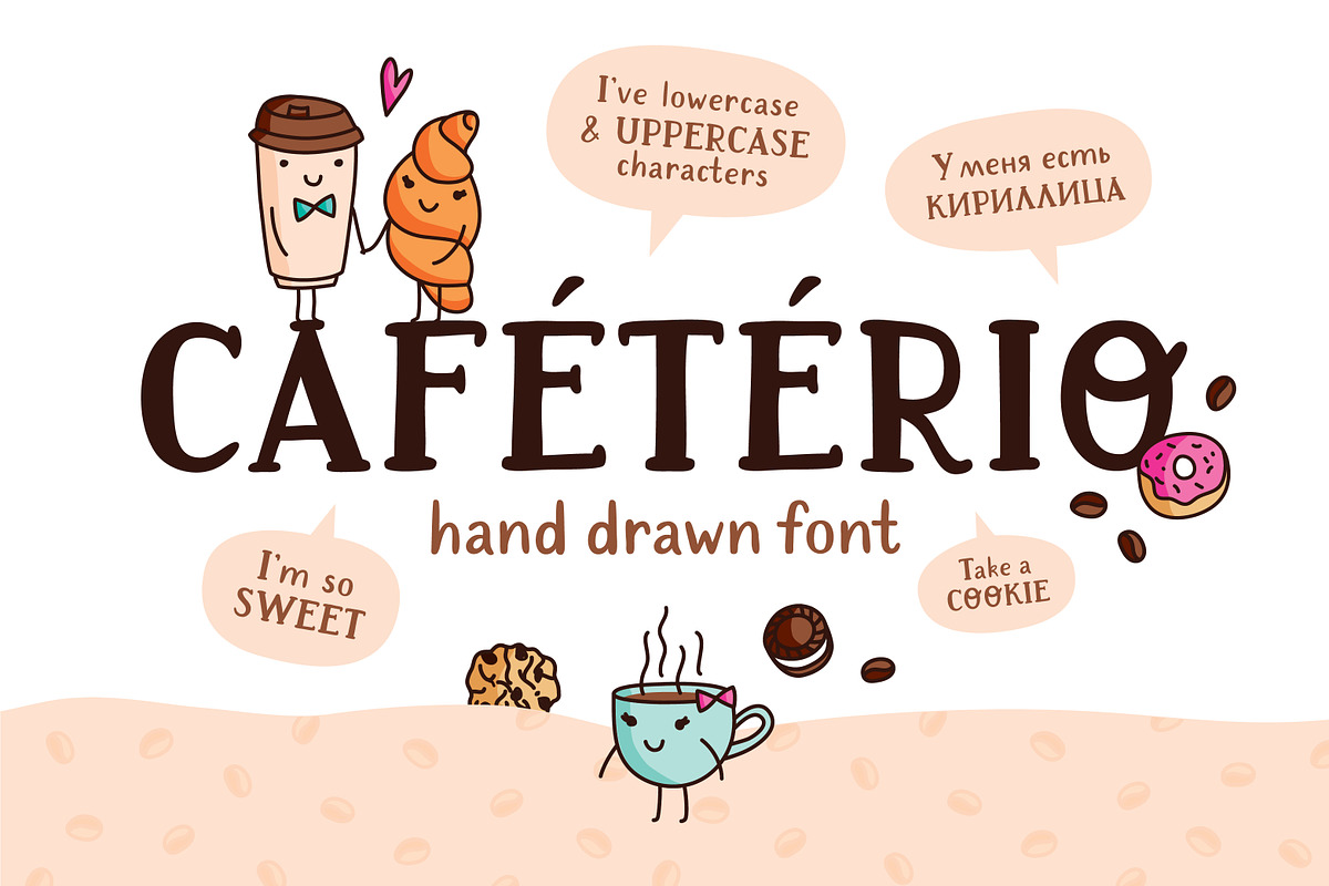 Cafeterio cute kid's font, a Serif Font by redcollegiya design (Photo 1 of 6)