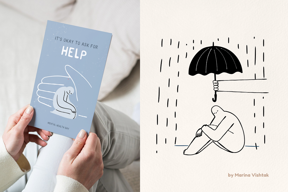 Mental Health Abstract Line Clipart, a Healthcare Illustration by Heartwarming Art (Photo 9 of 10)