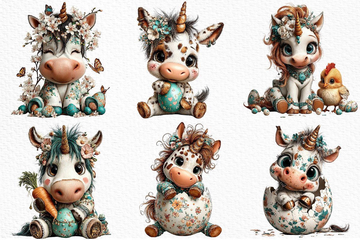 Whimsical Easter Cute Unicorn PNG, an Illustration by Craft Nest (Photo 6 of 8)