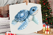 Watercolor Sea Animals Clipart, a Seasonal Illustration by SVGArt (Thumbnail 5 of 5)