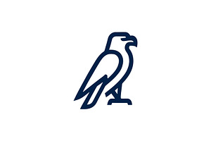 Eagle outline symbol in blue, a Branding & Logo Template by Vectorium Studio