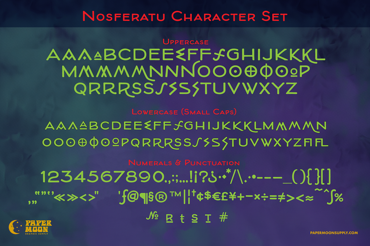 PM Nosferatu 1922 Classic Font, a Sans Serif Font by Paper Moon Graphic Supply (Photo 2 of 12)