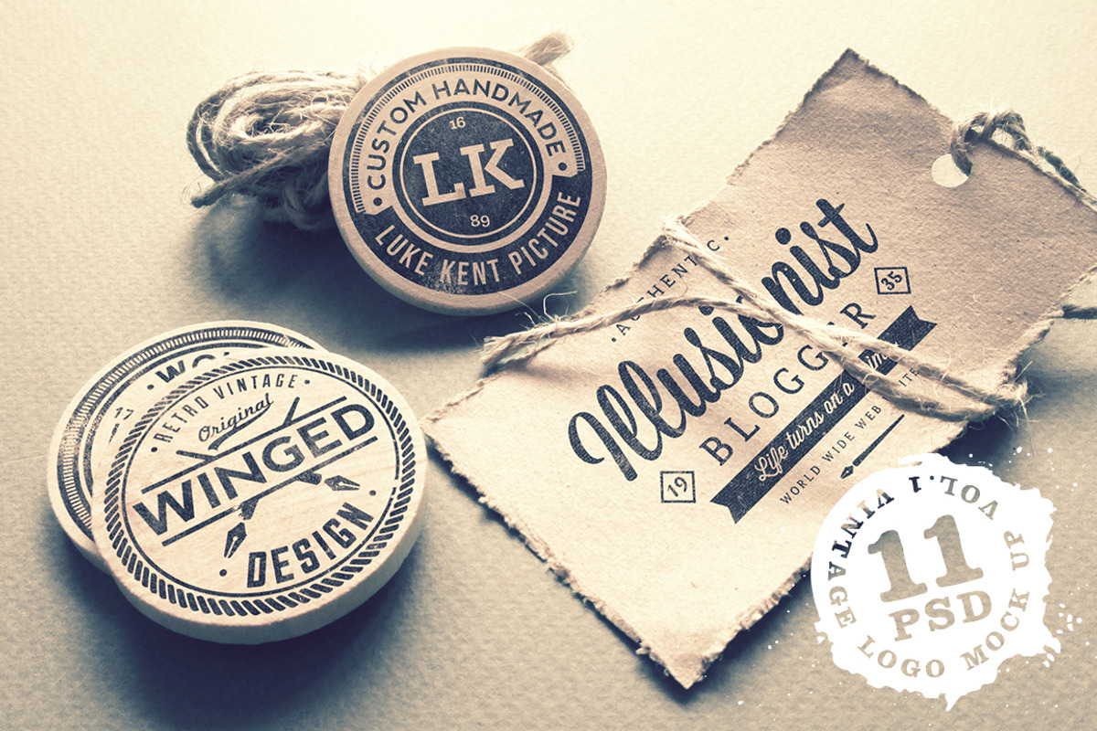 Vintage Logo Mock Up Set Volume 1, a Product Mockup by Yusof Mining (Photo 1 of 5)