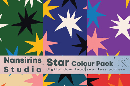 Star Seamless Pattern Set, a Pattern Graphic by Nansirins Studio