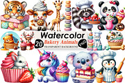 Watercolor Sweets Cute Bakery Animal, an Illustration by Black Bird Studio (Thumbnail 1 of 4)