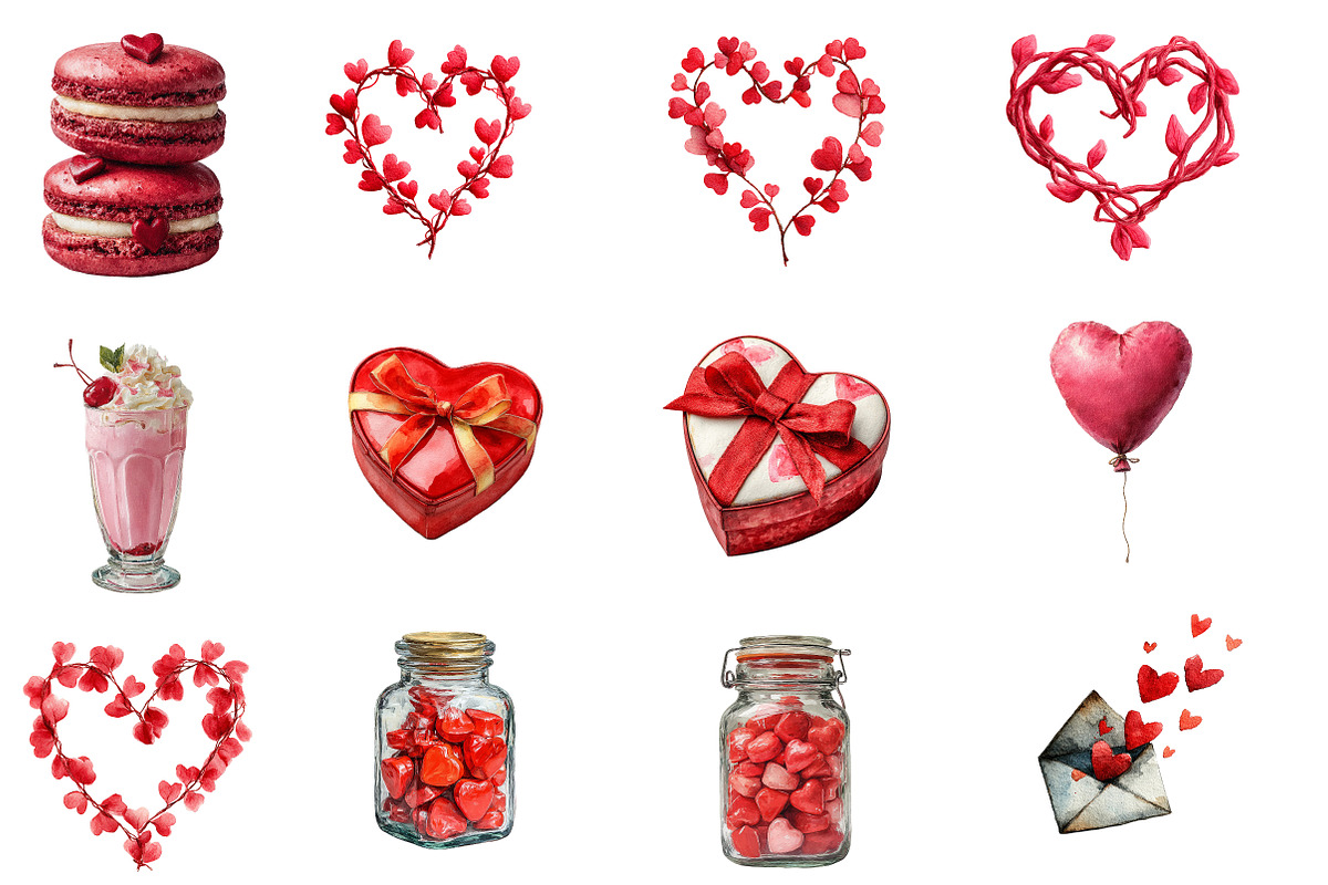 Valentine Watercolor Clipart, an Illustration by Designworld (Photo 2 of 4)
