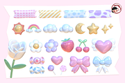3D Pastel Stationary Stickers, an Object Graphic by JaoGam (Thumbnail 2 of 3)