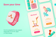 3d Fitness and Gym Illustration Set, an Object 3D Model by 35lab (Thumbnail 5 of 6)