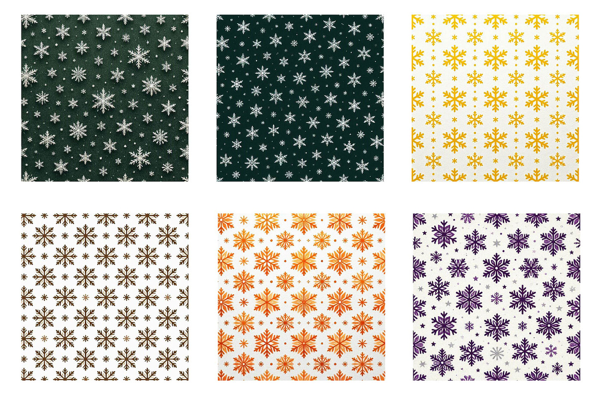 Christmas Snowflake Digital Paper, a Pattern Graphic by fashionaddict (Photo 2 of 6)