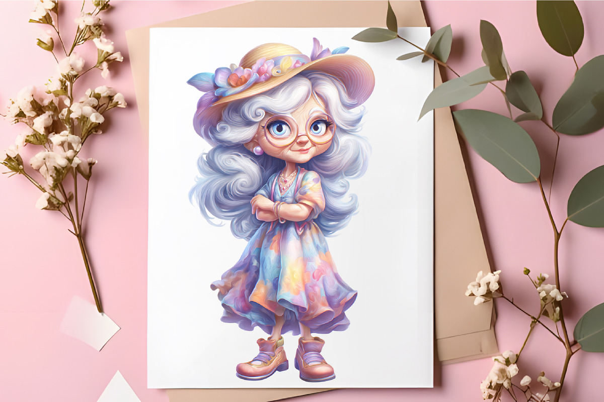 Quirky Summer Grandma Clipart Bundle, an Illustration by RobertsArt (Photo 4 of 5)