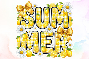 Lemon Summer Coquette PNG, a Seasonal Illustration by Sublimation Artist