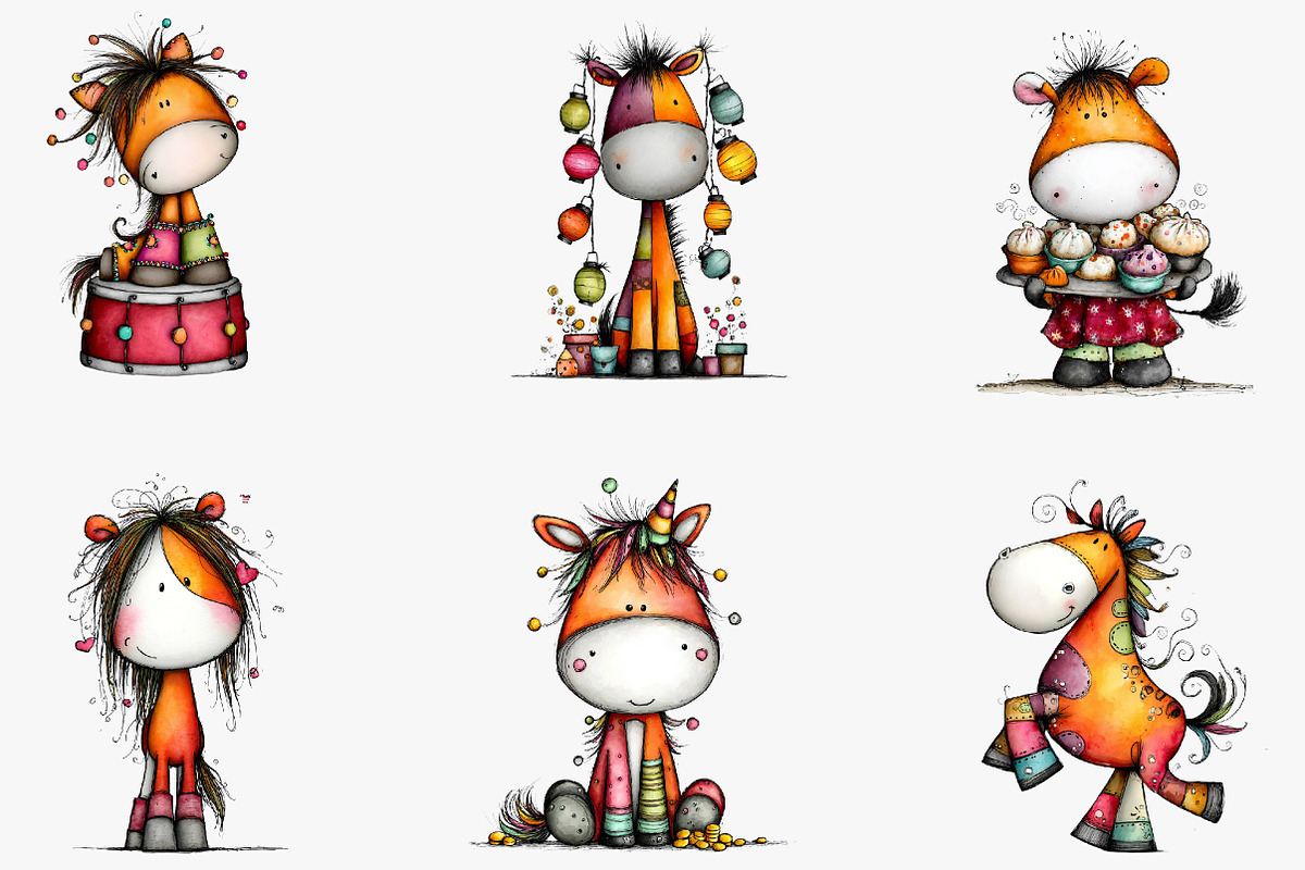 Chinese New Year Horse clipart, an Illustration by CreationArt (Photo 3 of 5)