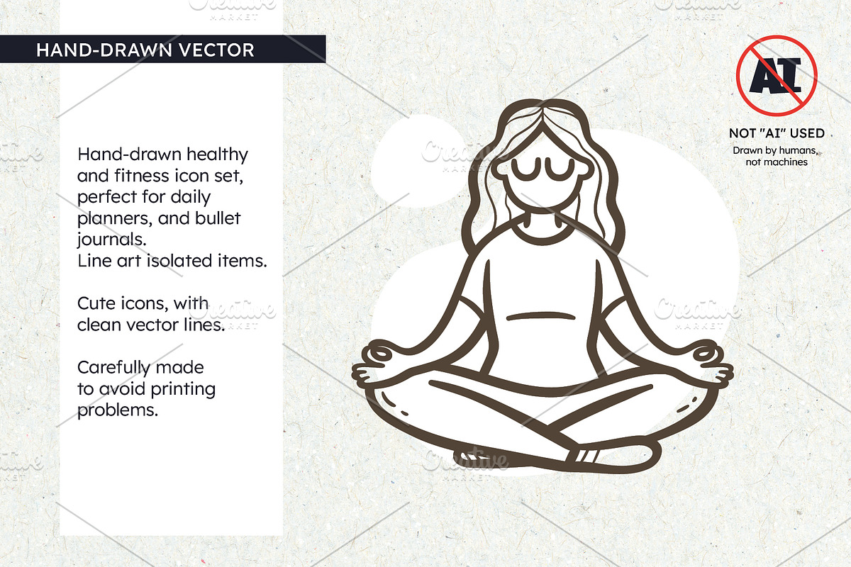Healthy & Fitness Icon Set, an Outline Icon by insemar (Photo 2 of 4)