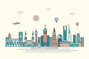 Saudi Arabia line skyline, an Illustration by LisaKolbasa (Thumbnail 4 of 4)