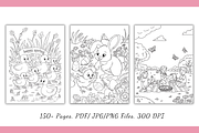 150+ Spring Coloring Pages Bundle, a Stationery Template by Daffodil Dream Studio (Thumbnail 4 of 4)