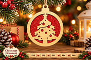 Christmas Tree Ornament Laser Cut, an Object Graphic by DreamCafeArt (Thumbnail 1 of 3)