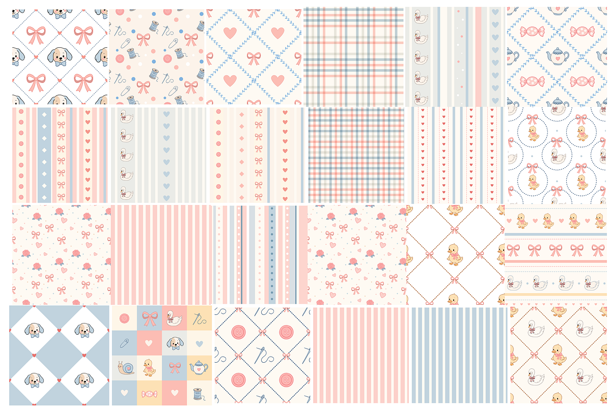 Baby Nursery Seamless Patterns, a Pattern Graphic by Bielousova Art (Photo 2 of 3)