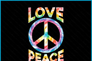 Love Peace Tie Dye Hippie SVG PNG, an Object Graphic by Creativeusart (Thumbnail 2 of 4)