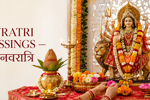 Navratri blessings banner featuring