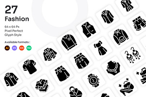 Fashion Icons Set - Glyph, a Solid Icon by Kmg Design